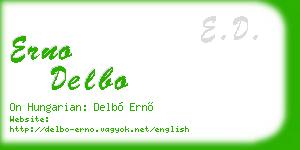 erno delbo business card